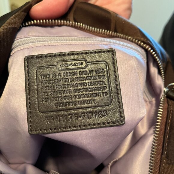 Coach Purse - Brown Jacquard with Silky Lavender Interior - Picture 5 of 6